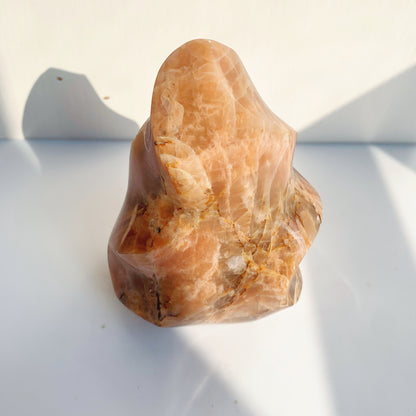 Peach moonstone crystal flame home decor