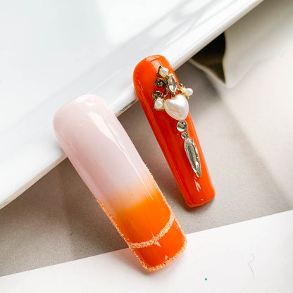 FC144 Orange gradient flash floral pattern