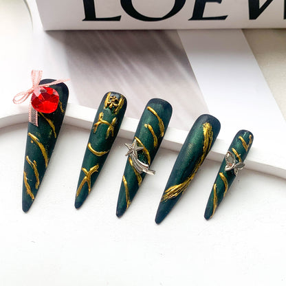 FC147 Long tip green frosted butterfly