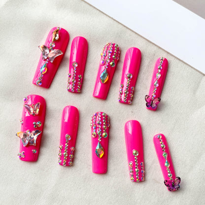 FC179 Rose pink flash pile diamond