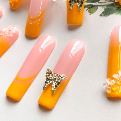 FC182 Orange French Flash butterfly