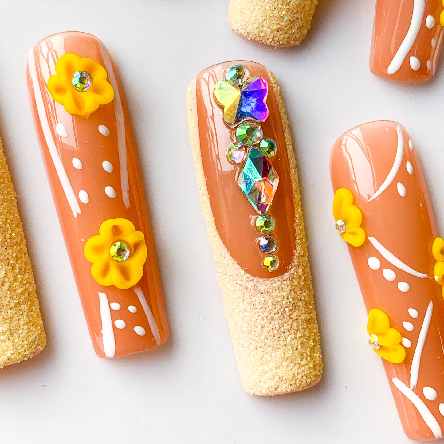 FC234 Orange French pop Flash floral