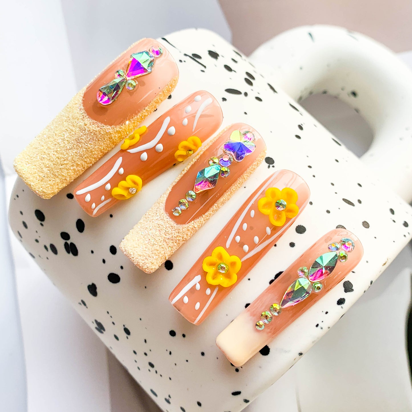 FC234 Orange French pop Flash floral
