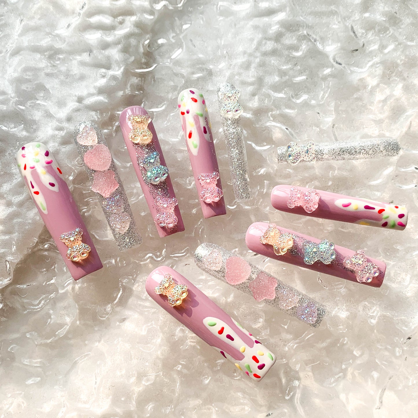 FC235 Long pointy pink bear cute