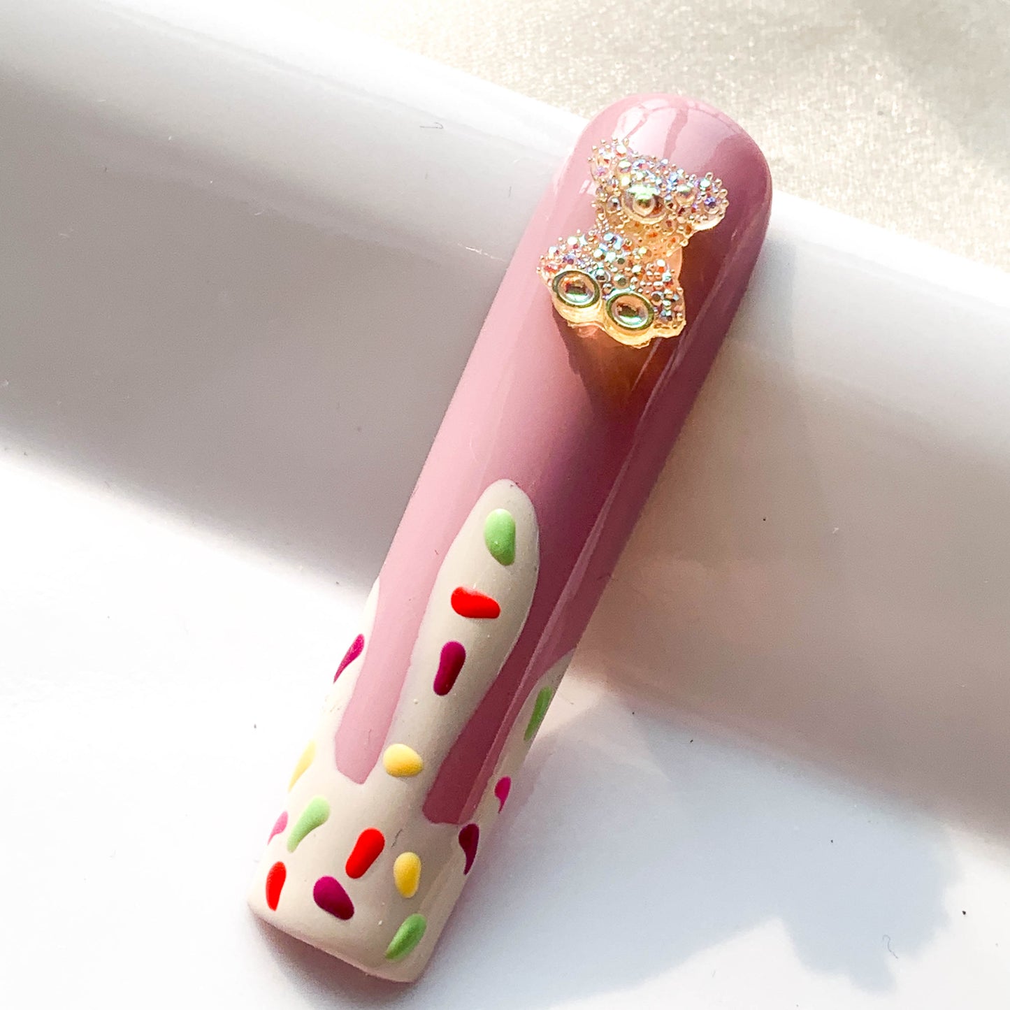 FC235 Long pointy pink bear cute