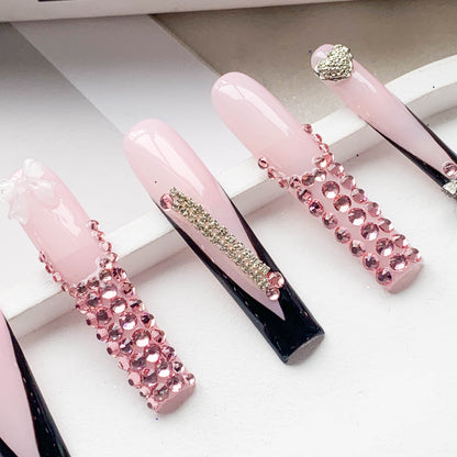 FC96  Pink and white gradient nails