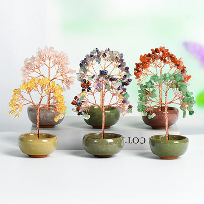 wholesale all kinds of natural crystal tree amethyst agate home office decoration rough stone color bowl shape