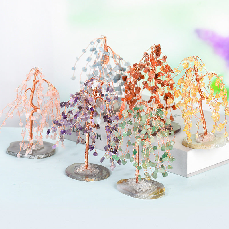wholesale all kinds of natural crystal tree amethyst agate home office decoration rough stone color bowl shape