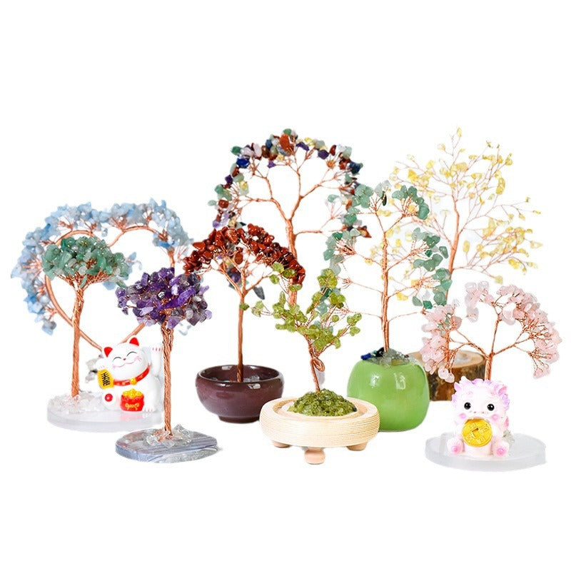 wholesale all kinds of natural crystal tree amethyst agate home office decoration rough stone color bowl shape