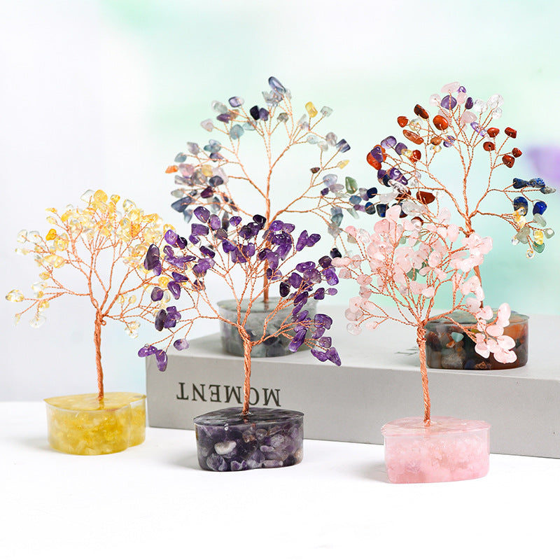 wholesale all kinds of natural crystal tree amethyst agate home office decoration rough stone color bowl shape