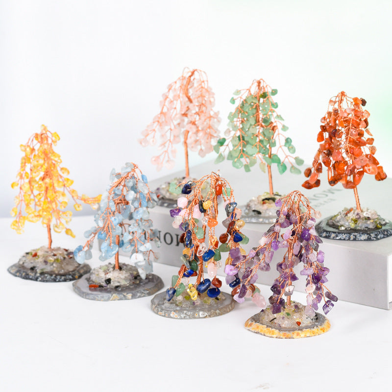wholesale all kinds of natural crystal tree amethyst agate home office decoration rough stone color bowl shape