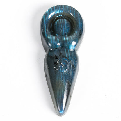 Wholesale Elongated Stone Crystal Mask Handicrafts Python Carving Home Office Decoration Ornament