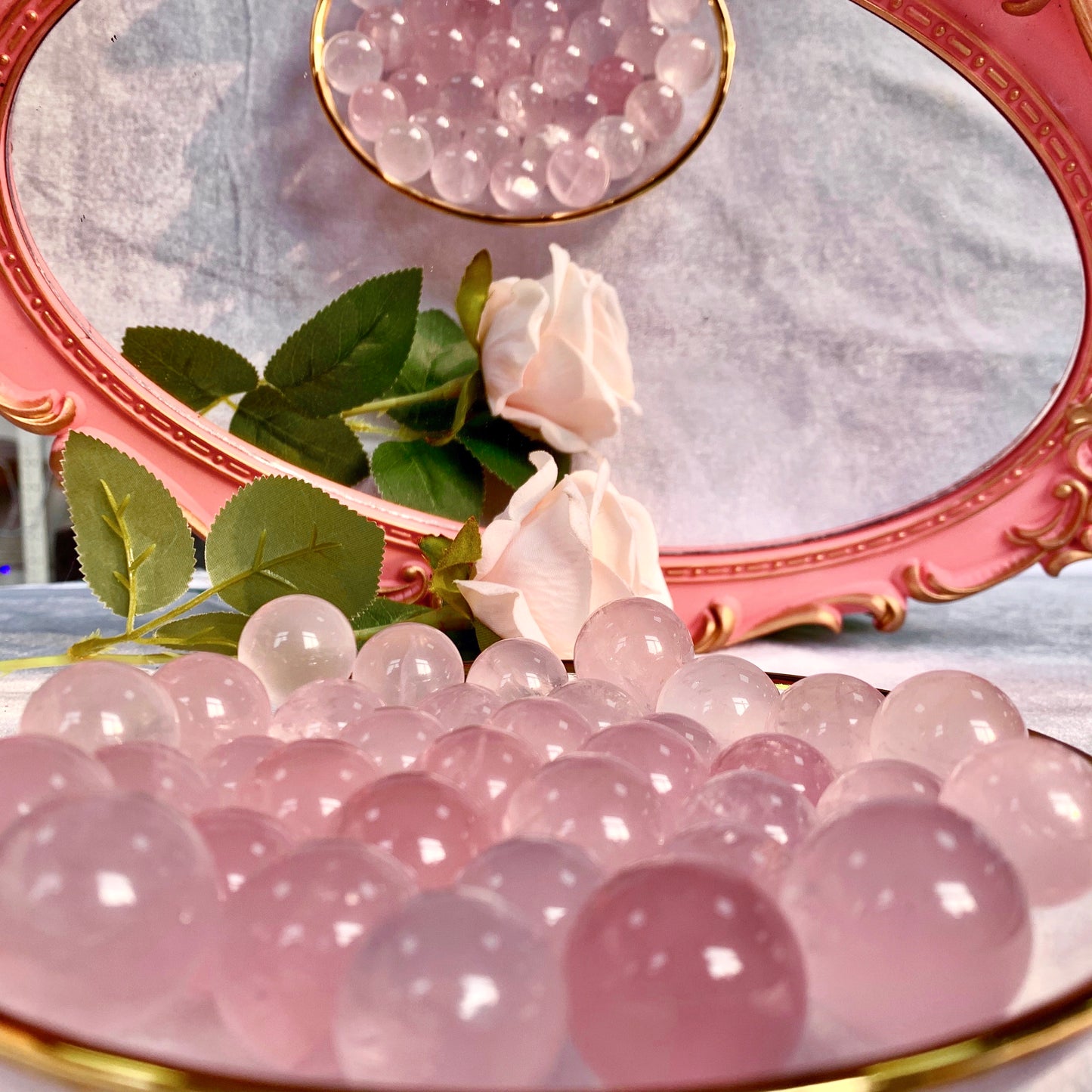Rose quartz crystal sphere mini healing crystal balls