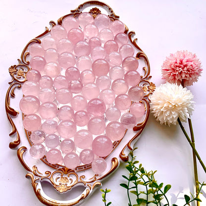 Rose quartz crystal sphere mini healing crystal balls