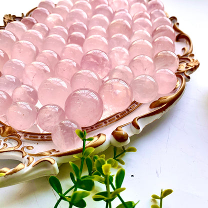 Rose quartz crystal sphere mini healing crystal balls